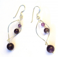 GRACY SPINS & LILAC - facettierter Amethyst 925 Silber Ohrringe