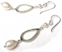 GRACY ICED DROPS & PEARLS- SWZ Perlen 925 Silber mattiert Ohrrin