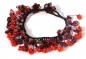 Preview: Armband 50x roter Granat 20x orangene Blumen längenvariabel geknotet